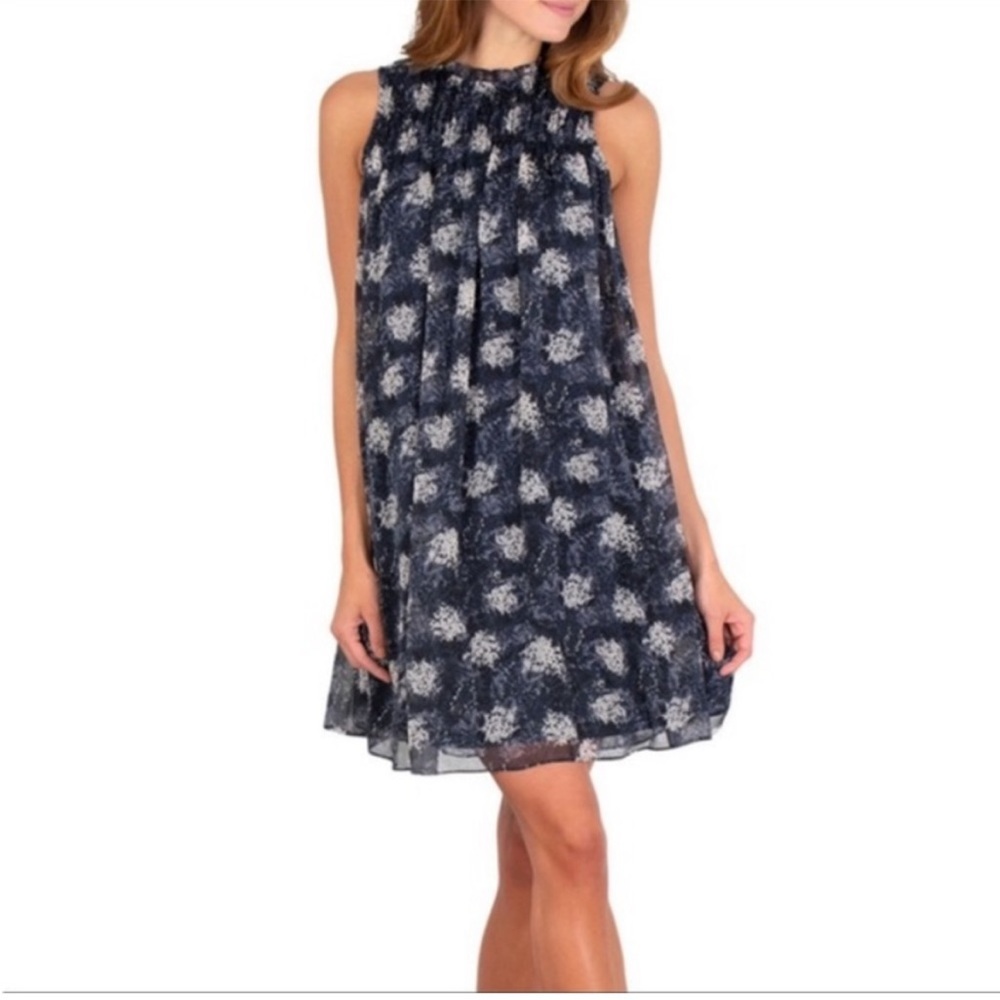 Joie Navy and White Floral Mini Dress
